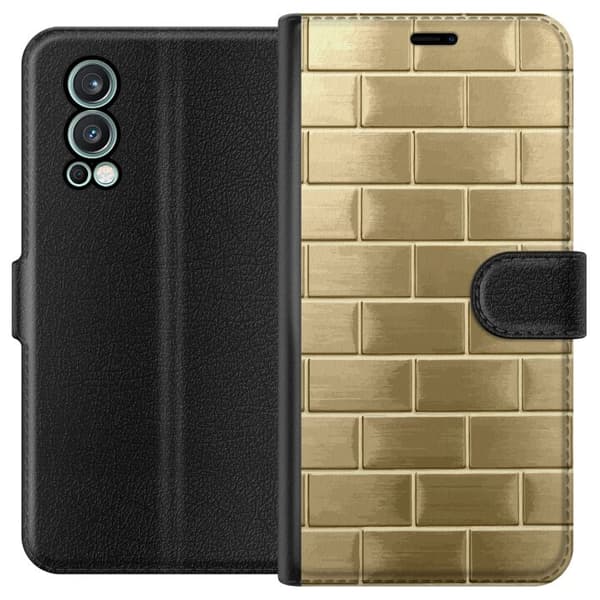 Plånboksfodral till OnePlus Nord 2 5G med Gyllene Murstenar