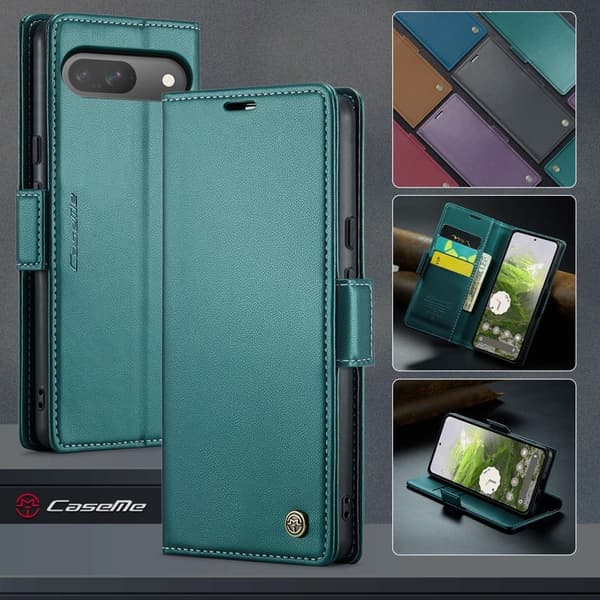 CASEME 023 Series Konstläder Plånboksfodral för Google Pixel 10 Pro - Grön