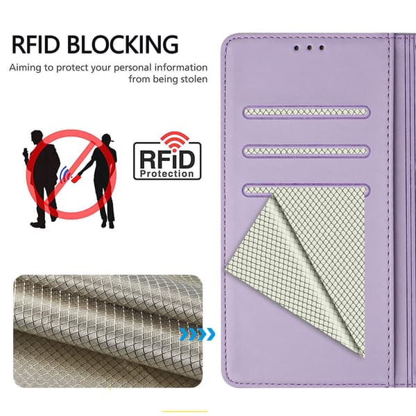 Nothing Phone (3a) Plånboksfodral Imprinted Honeycomb RFID Lila