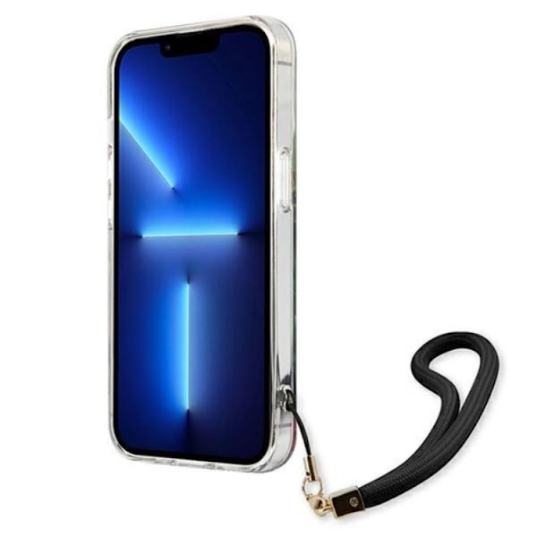 Guess iPhone 13 Skal Flower Strap - Blå