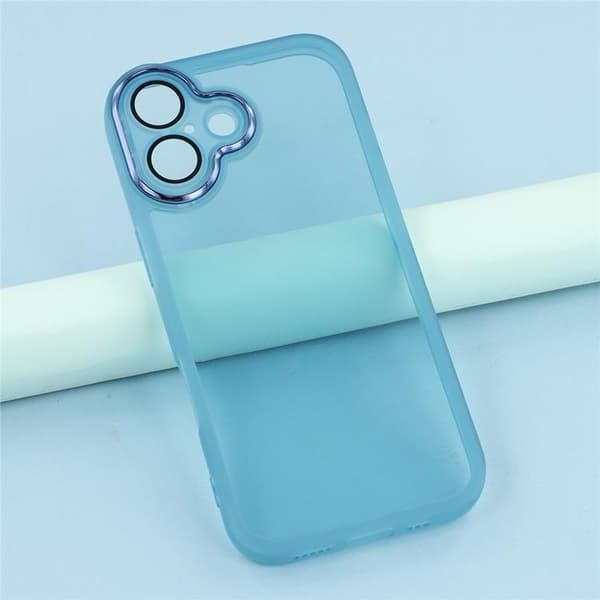 Mobilskal till iPhone 17 Electroplated Kameraram - Transparent Blå Blå