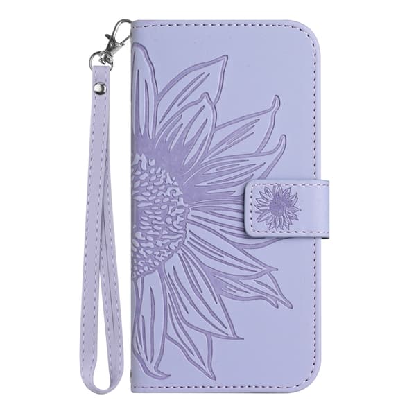 OnePlus 15 Plånboksfodral Sunflower Imprint Konstläder Lila