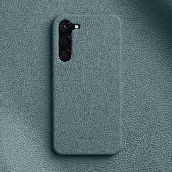 MELKCO Mobilskal till Samsung Galaxy S22 5G Äkta Läder PC Blå