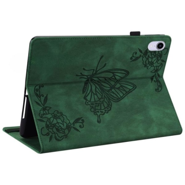 iPad mini 6 (2021) etui præget sommerfugleblomst - grøn