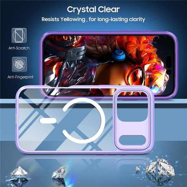 Mobilskal till iPhone 17 Pro Max MagSafe TPU + PC Clear - Lila