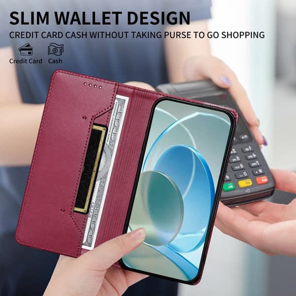 Plånboksfodral för Samsung Galaxy S26 Ställfunktion Konstläder - Röd