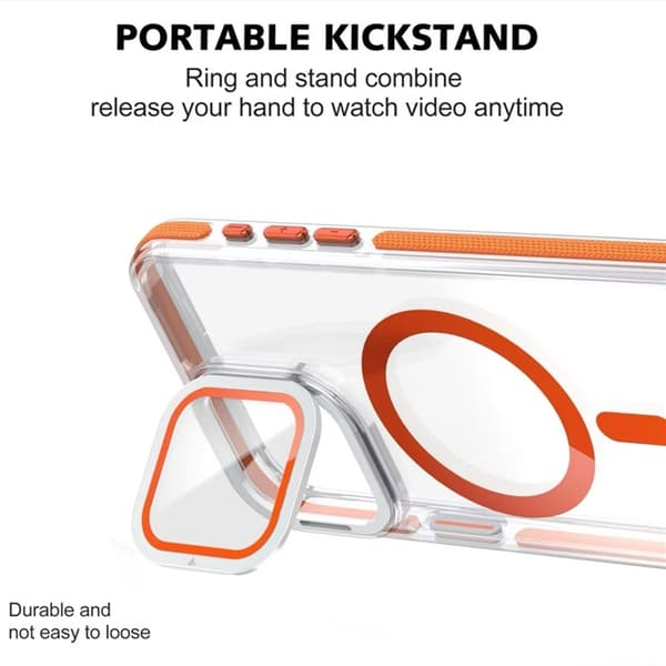 Mobilskal till iPhone 16 Pro Max MagSafe Acrylic Kickstand - Orange Orange
