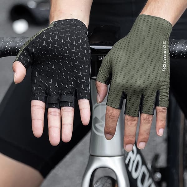 Rockbros Andas Short Finger Cykelhandskar Storlek: L - Grön