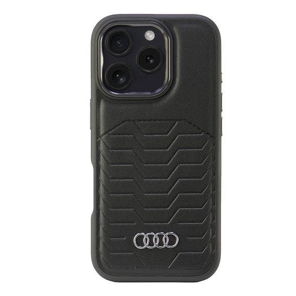 Audi telefontaske til iPhone 16 Pro MagSafe Syntetisk Læder - Sort Black