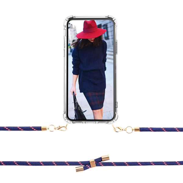 Boom iPhone 13 Pro kotelo mobiilikaulakorulla - Rope RedBlue