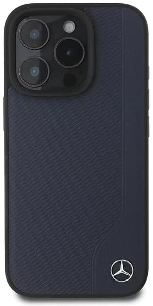Mercedes telefontaske til iPhone 16 Pro Max MagSafe Træimitation Blå