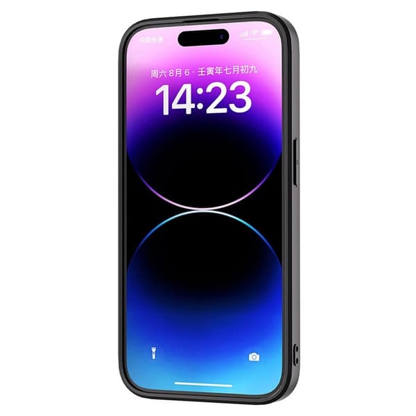 ABEEL Milky Way Mobilskal till iPhone 15 Plus PU Läder Svart