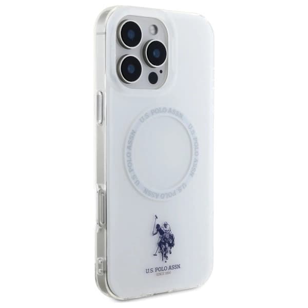 US Polo Mobilskal till iPhone 16 MagSafe IML Ring - Vit Vit