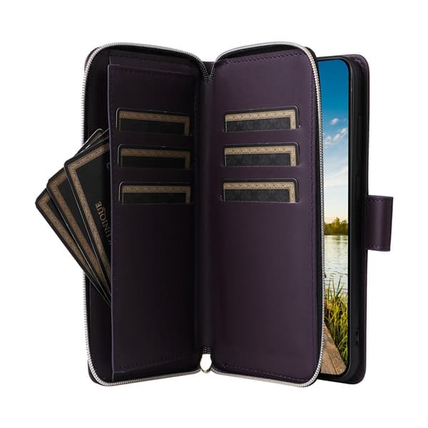 Galaxy A17 / A26 Konstläder Plånboksfodral Med Handledsrem - Lila Lila