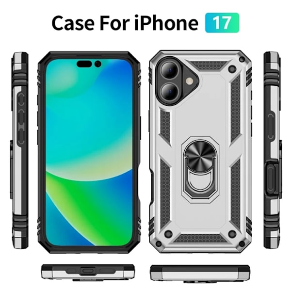 Mobilskal till iPhone 17 med Kickstand - Silver Silver