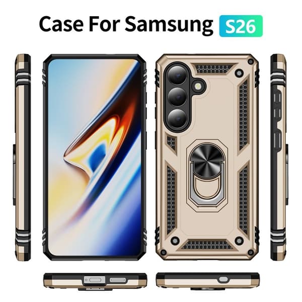 Mobilskal till Samsung Galaxy S26 Plast med Ställ - Guld