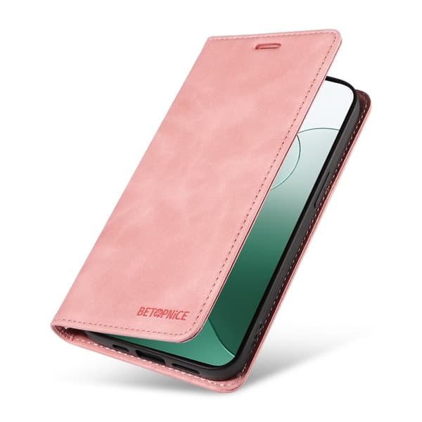 BETOPNICE 003 för Xiaomi 14 Plånboksfodral RFID-Skydd - Bokstil - Rosa
