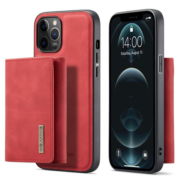 iPhone 11 Skal DG.MING M1 Magnetic Tri-fold Wallet Med Kickstand - Röd Röd