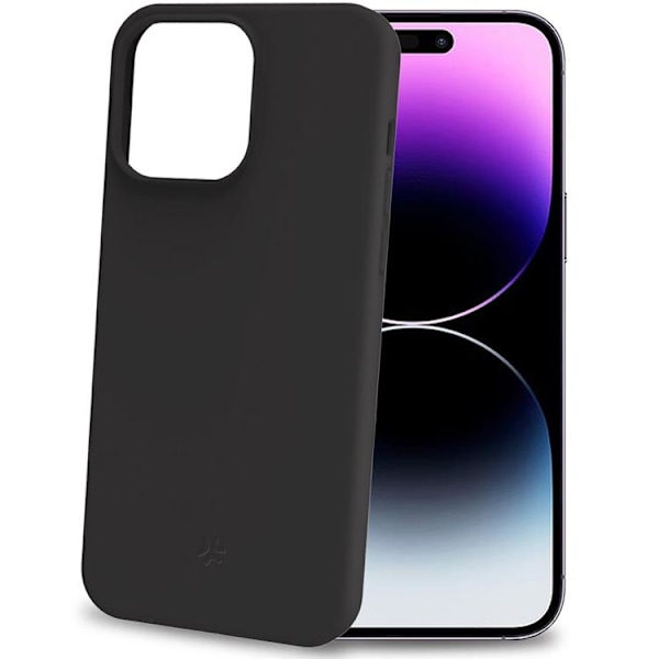Celly iPhone 15 Pro Max Mobilskal Cromo Soft Rubber - Svart Svart