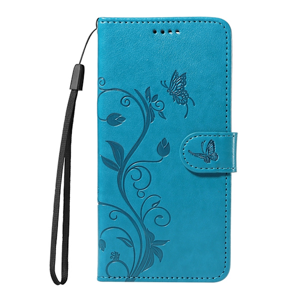 OnePlus 15 5G Plånboksfodral Flower Pattern Konstläder Blå