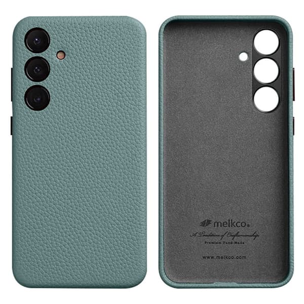 MELKCO Mobilskal till Samsung Galaxy S24 Äkta Läder + PC - Ljusblå