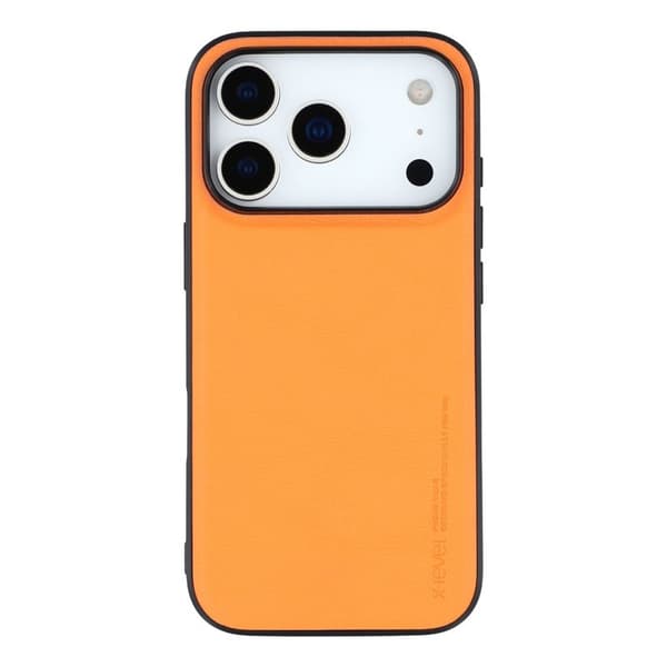 X-LEVEL Bojue-3 Mobilskal till iPhone 17 Pro Läderbelagd Orange