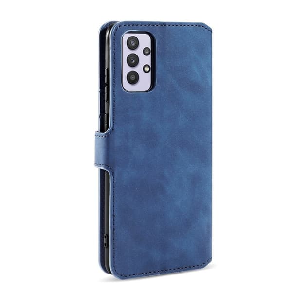 DG.MING Retro KonstläderPlånboksfodral Samsung Galaxy A32 5G Blå