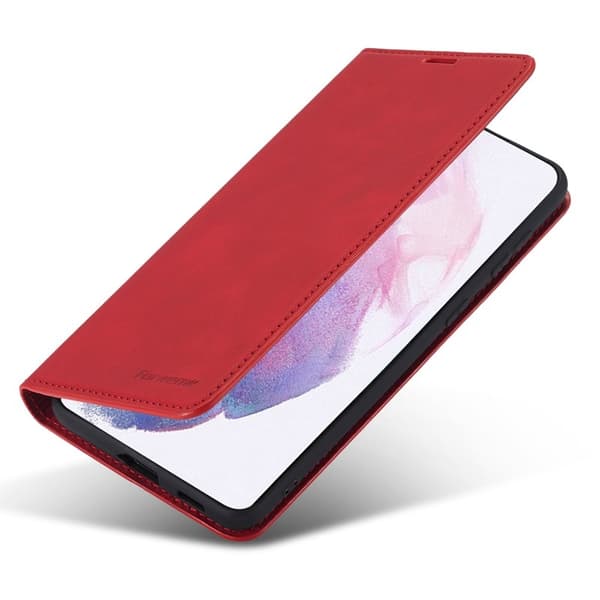 FORWENW Galaxy S22+ Plånboksfodral i Konstläder - Röd