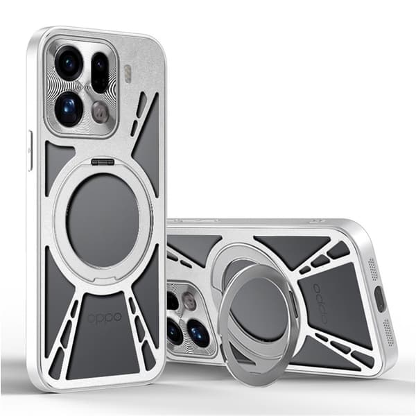 Mobilskal till Oppo Find X9 Pro 5G Silikon + PC + Metall Bumper - Silver
