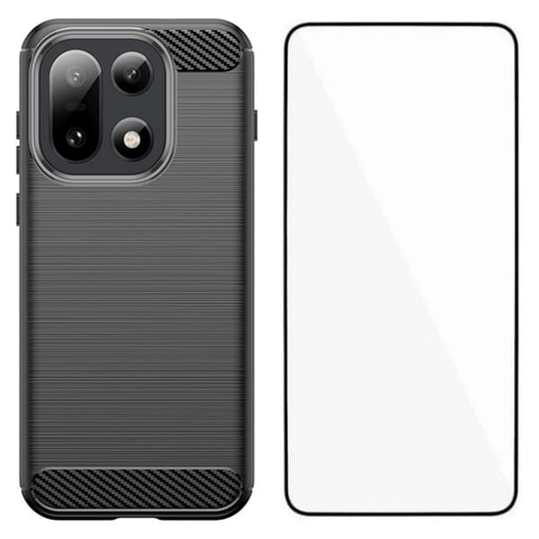 WANLONFENG Mobilskal till OnePlus 15 Hole med Härdat Glas Svart