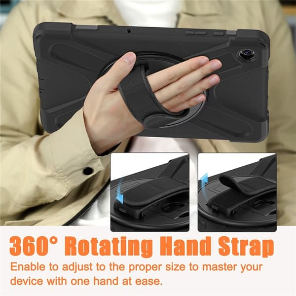 Mobilskal till Galaxy Tab A9 Plus Silikon Rotary Kickstand Svart