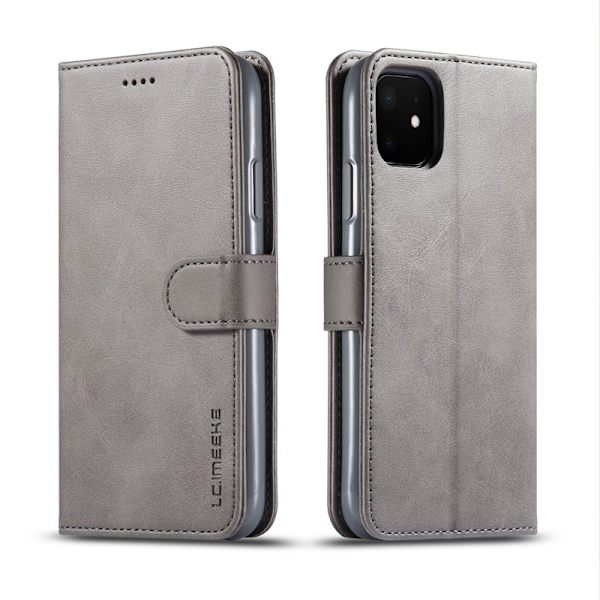 LC.imeeke iPhone 11 Plånboksfodral i Konstläder - Grå