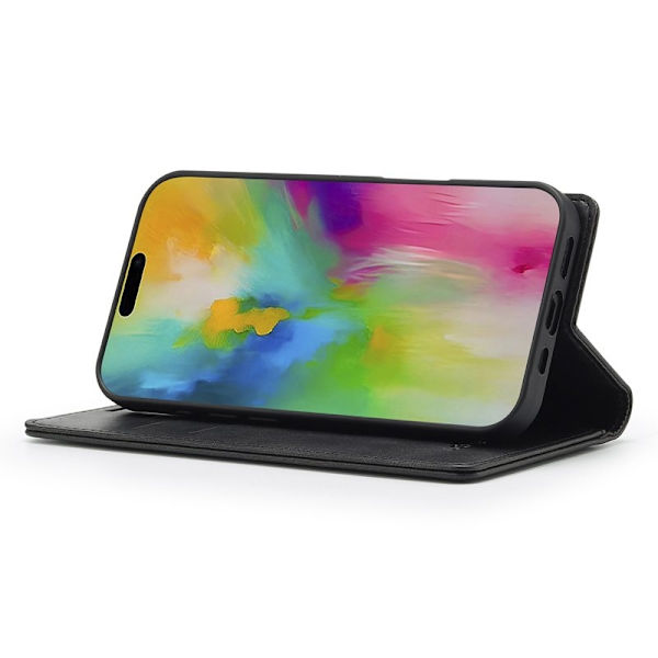 LC.IMEEKE iPhone 16 Plus Plånboksfodral Konstläder - Svart
