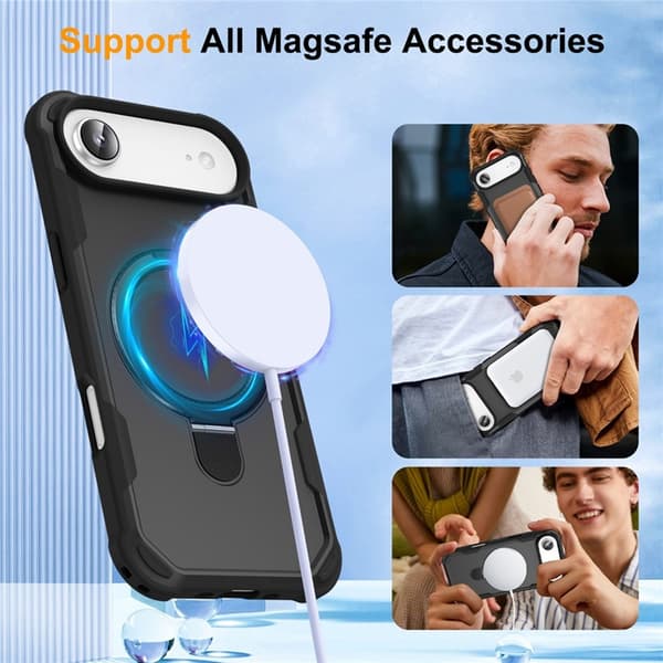Mobilskal till iPhone Air MagSafe Kickstand Shockproof - Svart Svart