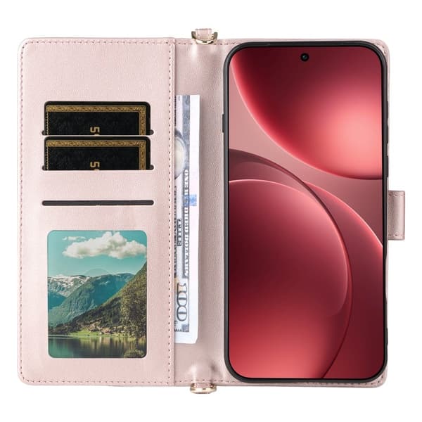 Oppo Find X9 Pro 5G Plånboksfodral Konstläder - Rosa