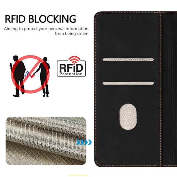 Plånboksfodral för Samsung Galaxy S26 Plus Konstläder RFID - Svart