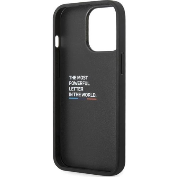 BMW iPhone 13 Pro Max matkapuhelimen suojakuori, nahkainen hiili - musta