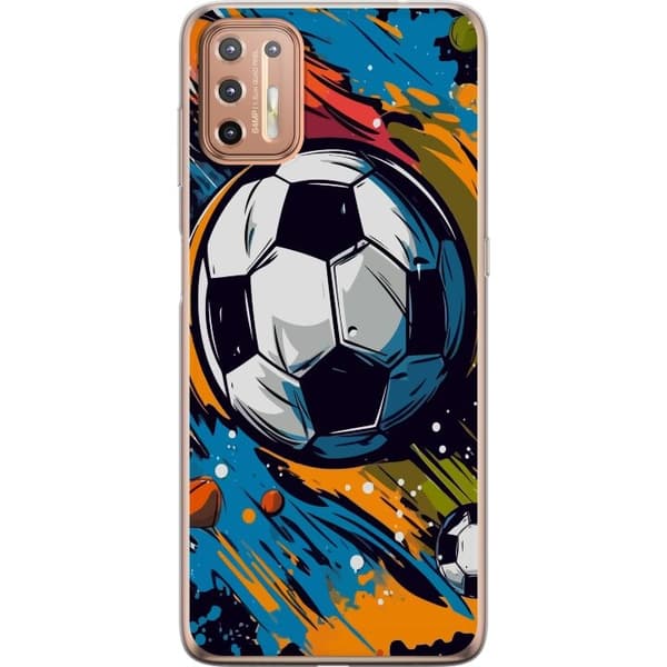 Telefontaske til Motorola Moto G9 Plus med fodbolde