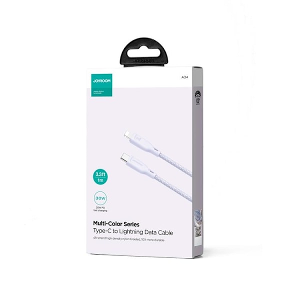 Joyroom USB-C till Lightning kabel 1m PD 30W - Lila