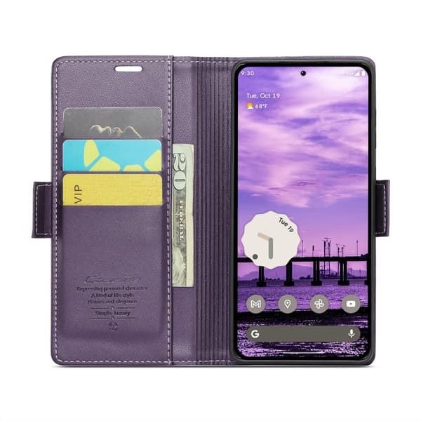 CASEME Plånboksfodral Konstläder för Google Pixel 10 Pro - Lila