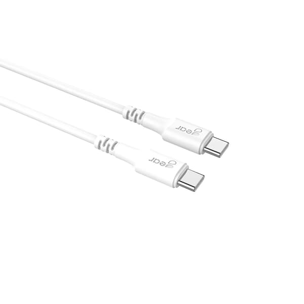 GEAR USB-C till USB-C kabel 2.0 1m Vit Rund kabel Vit