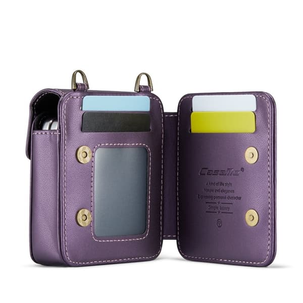 Samsung Galaxy Z Flip7 FE 5G Plånboksfodral Konstläder RFID-Skydd Lila