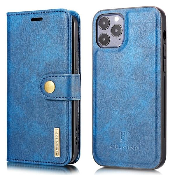 DG.MING 2-in-1 Äkta Läder Plånboksfodral för iPhone 13 mini - Blå