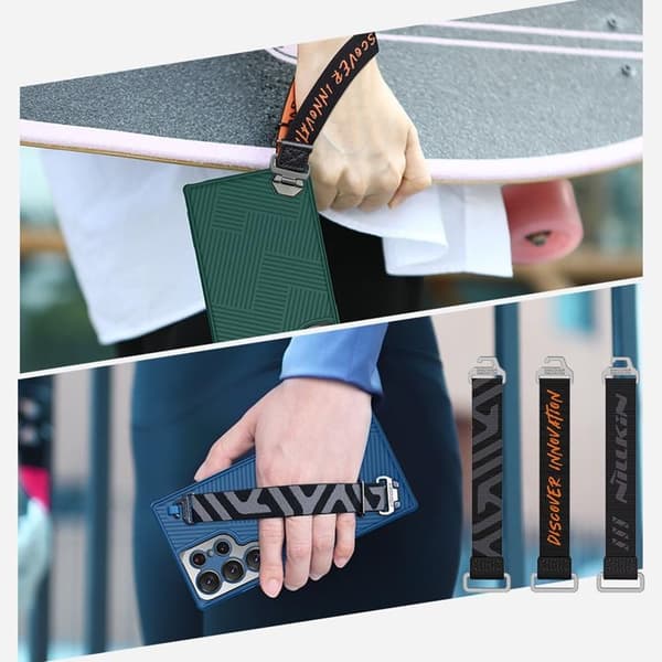 Nillkin Mobilskal till Galaxy S23 Ultra Med Wrist Strap - Blå Blå