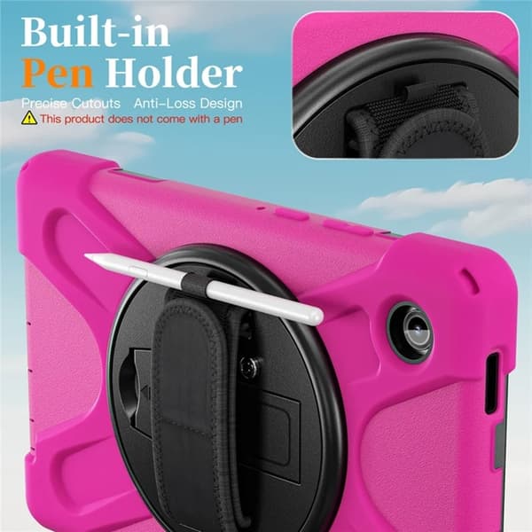 Mobilskal till Galaxy Tab A11 Kickstand Silikon Axelrem Rosa