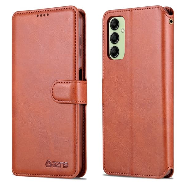 AZNS Samsung Galaxy A14 5G Plånboksfodral Konstläder - Brun
