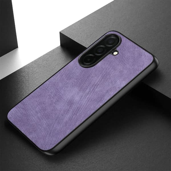 Mobilskal för Samsung Galaxy S26 Plus Stöttålig Slim Retro Konstläder - Lila