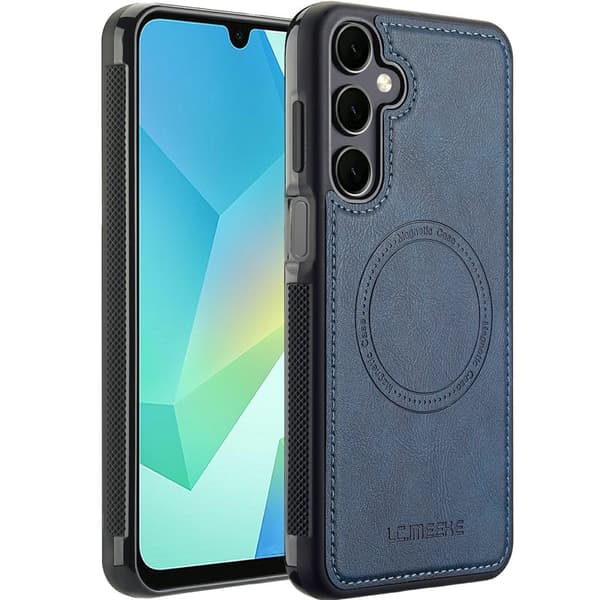 LC.IMEEKE Mobilskal för Samsung Galaxy S26 Plus Magnetiskt Konstläder - Blå