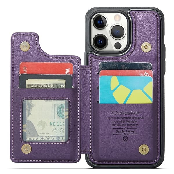 CASEME C22 Mobilskal till iPhone 12 Pro Max Läder med RFID - Lila