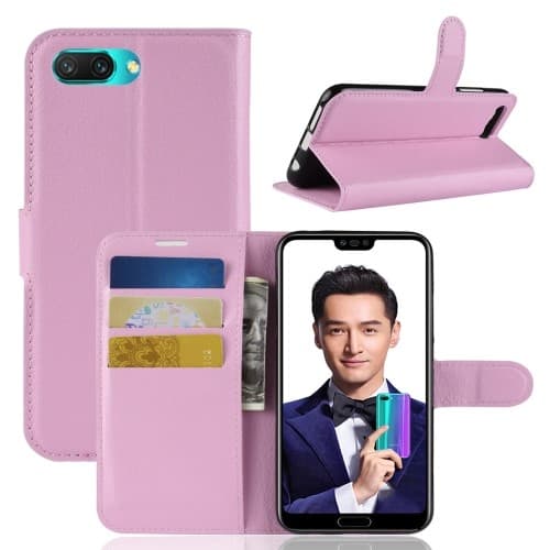 Litchi Pungeetui Til Huawei Honor 10 - Rosa Pink